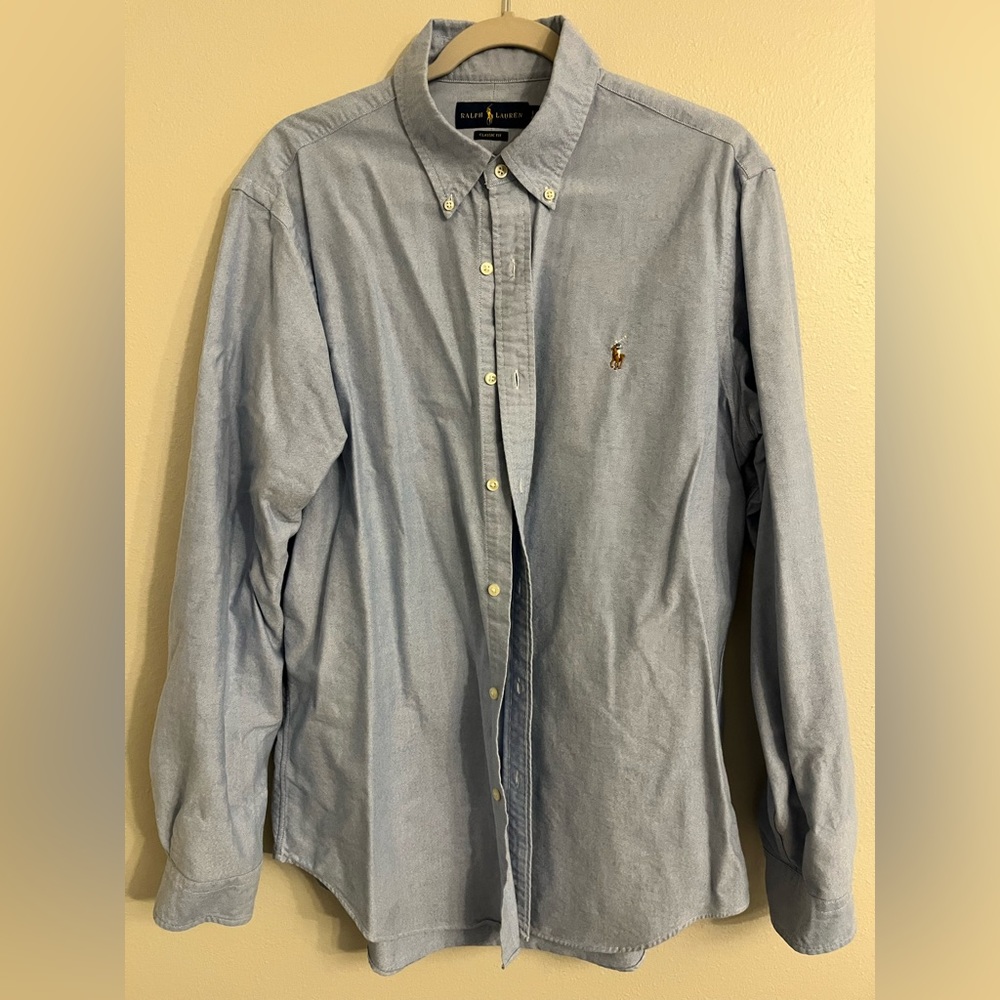 Ralph Lauren Large Classic Fit Oxford button down. Blue